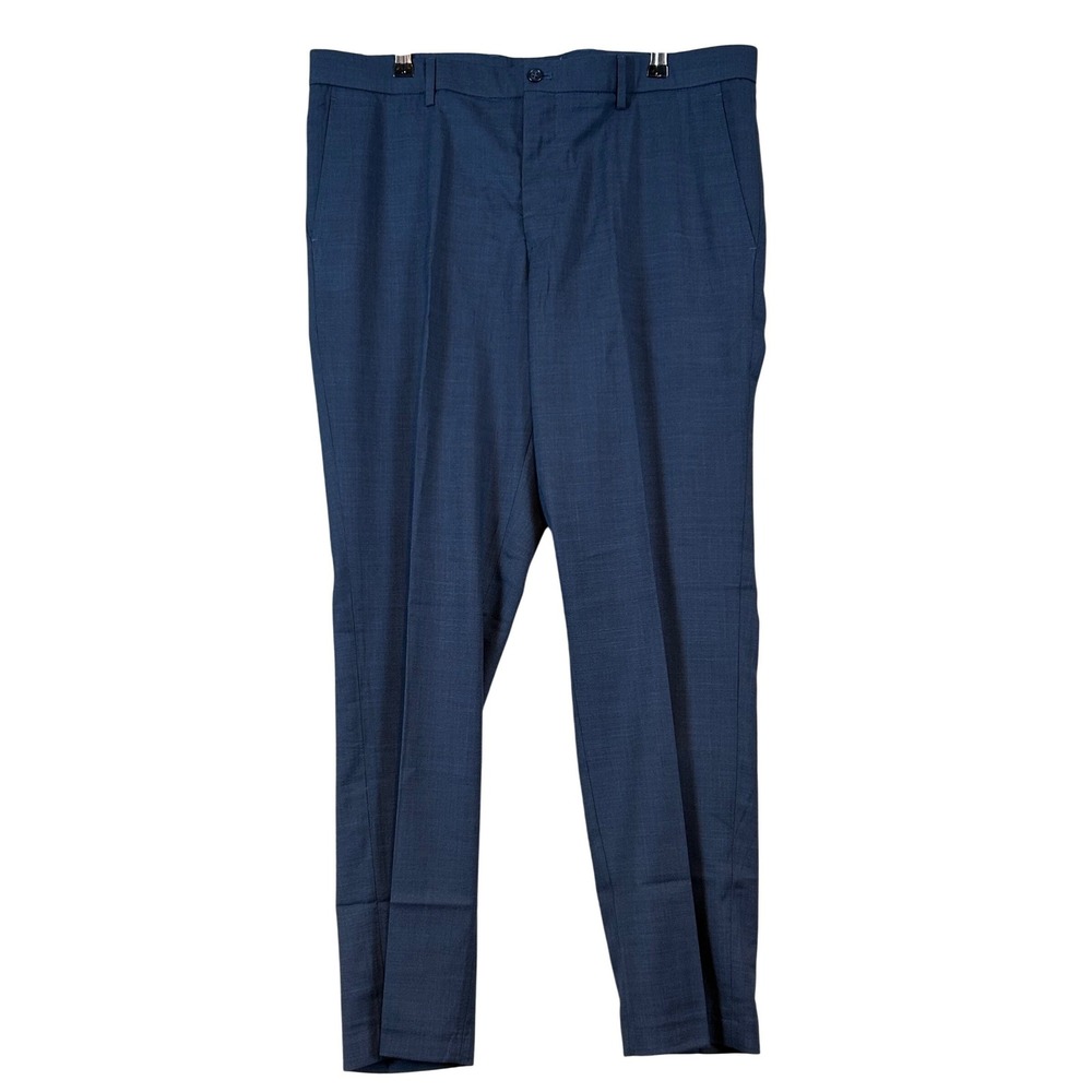 NWT Duchamp London Mens Slim Fit Blue Stretch Waistband Dress Pants 36x29 Casual